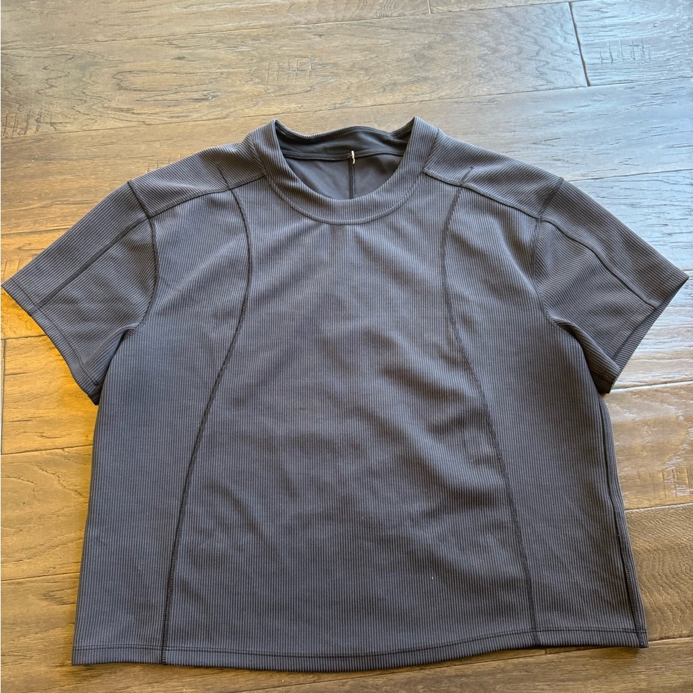 Lululemon Athletica Black Ribbed SoftStreme Tee